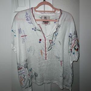 Johnny Was Embroidered Pete & Greta Top XL